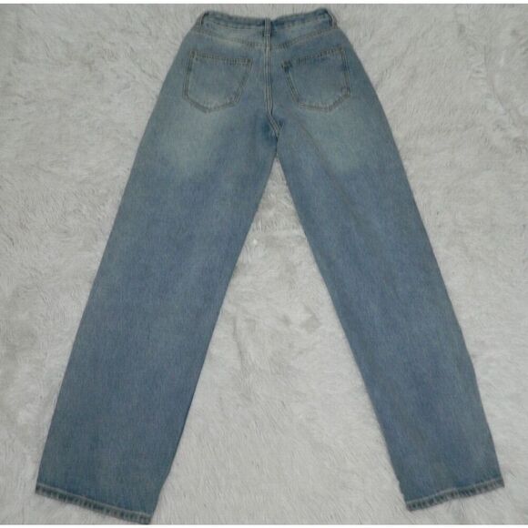 Tiger Mist Jeans X-Small‎ High-Waisted Wide Leg Distressed Baggy Medium Washed - Picture 4 of 11